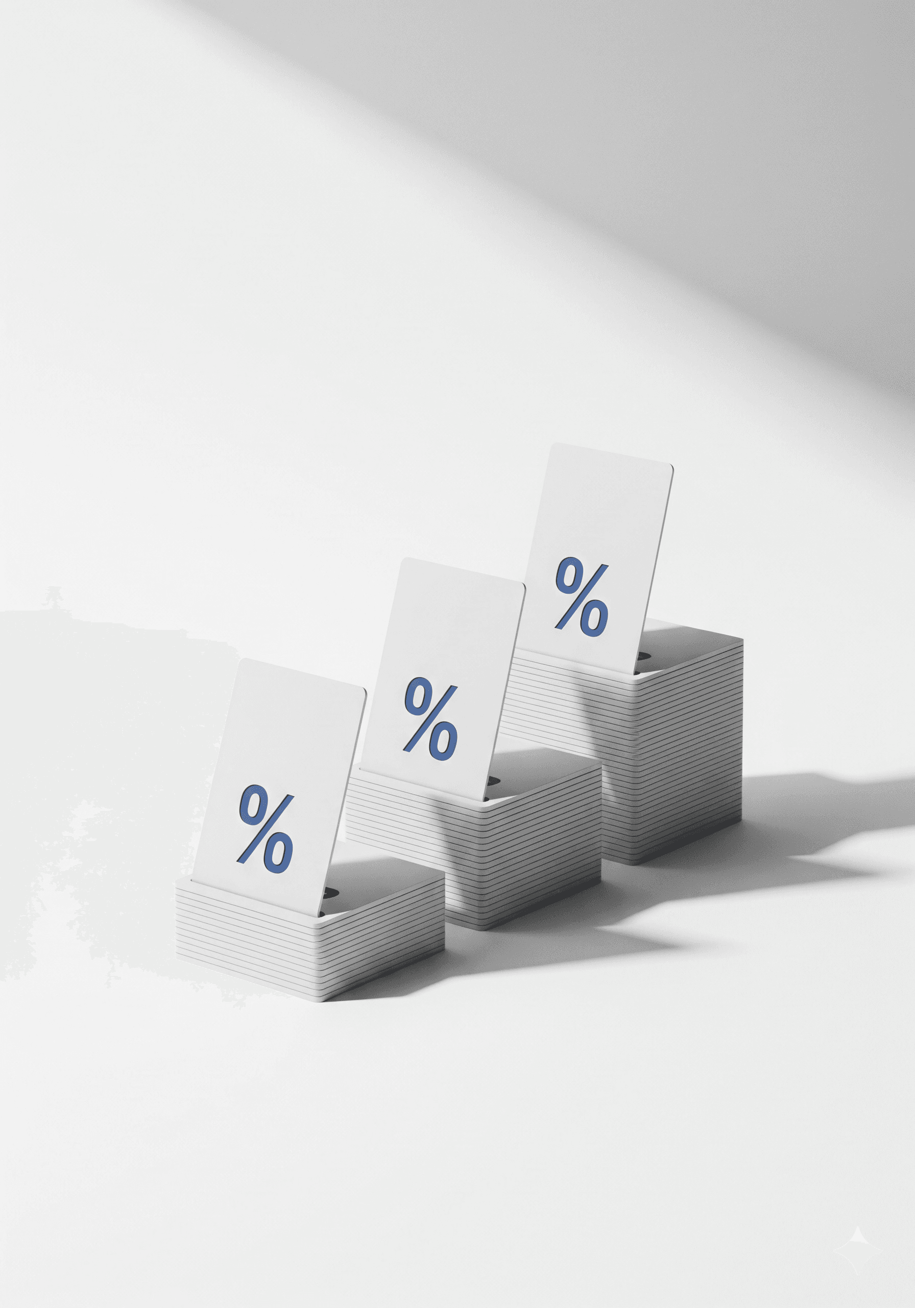 Stapels toegangspassen die in hoogte oplopen (staffels)